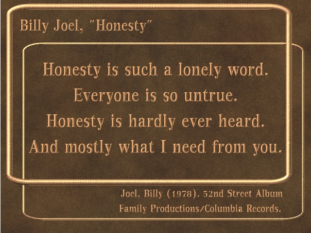 Billy Joel honesty lyrics