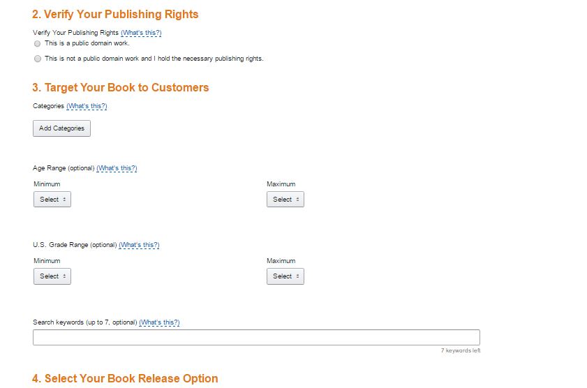 screenshot 3 kindle publish options