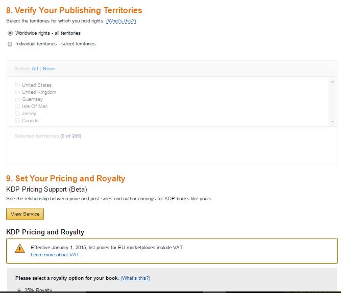 screenshot KDP publishing page 2